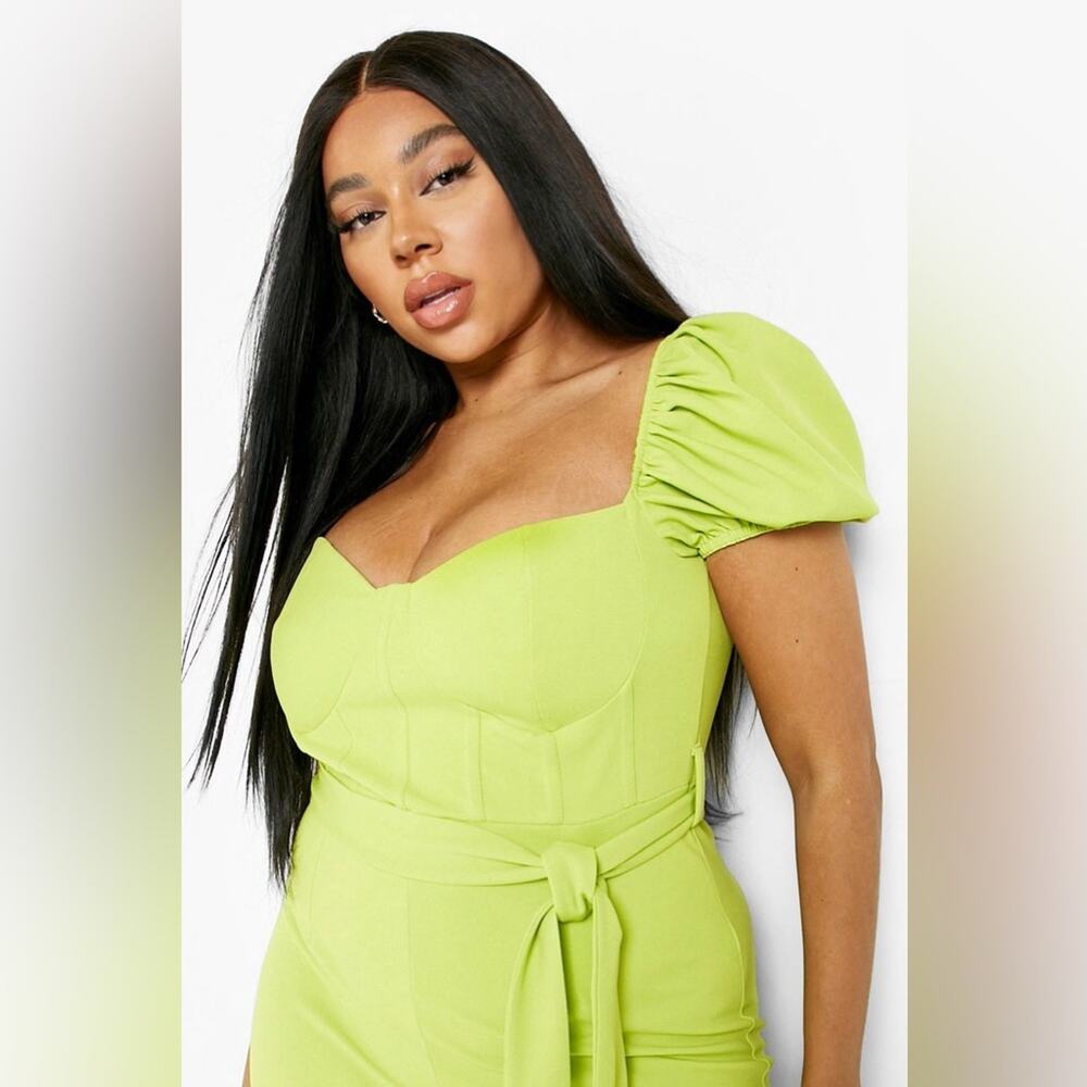 Boohoo Plus Puff Sleeve Jumpsuit - Picture 3 of 9